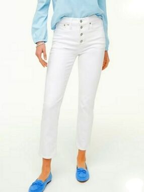 NWT J. CREW Women’s Essential Straight Leg White Jeans,  Size  30